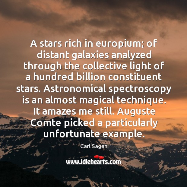 A stars rich in europium; of distant galaxies analyzed through the collective Carl Sagan Picture Quote