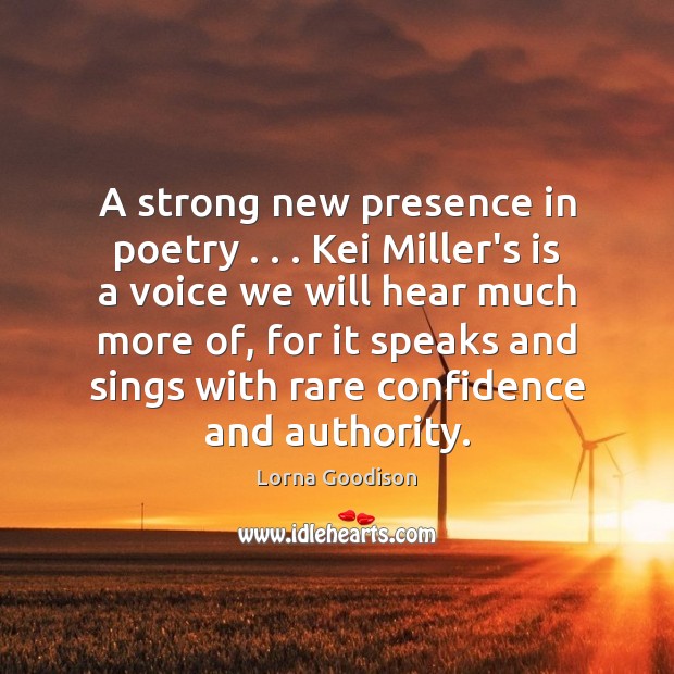 A strong new presence in poetry . . . Kei Miller’s is a voice we Image
