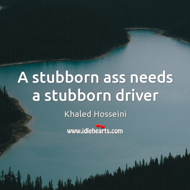 A stubborn ass needs a stubborn driver Khaled Hosseini Picture Quote