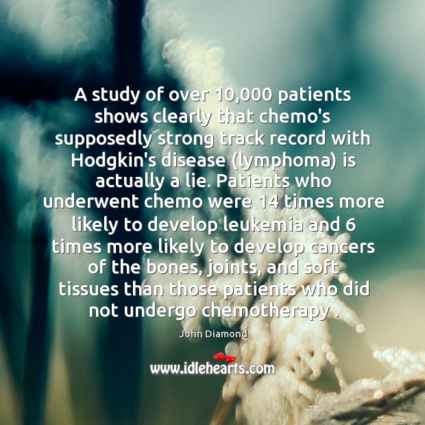 A study of over 10,000 patients shows clearly that chemo’s supposedly strong track Image
