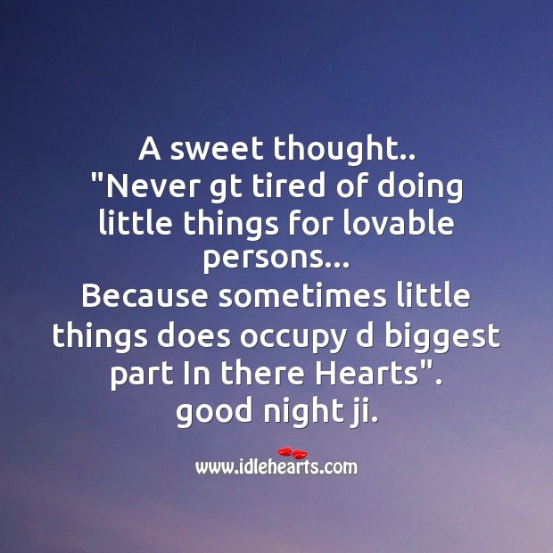 A sweet thought.. Good Night Quotes Image