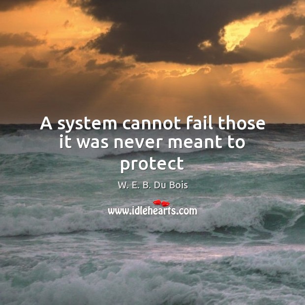 A system cannot fail those it was never meant to protect W. E. B. Du Bois Picture Quote
