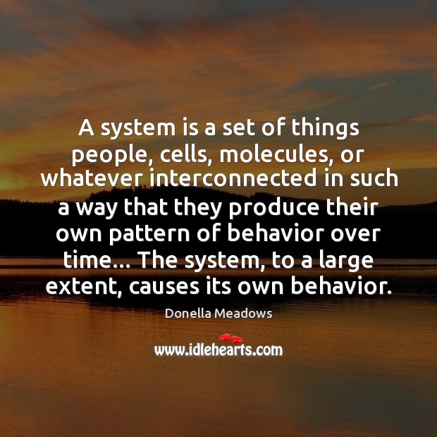 A system is a set of things people, cells, molecules, or whatever Image