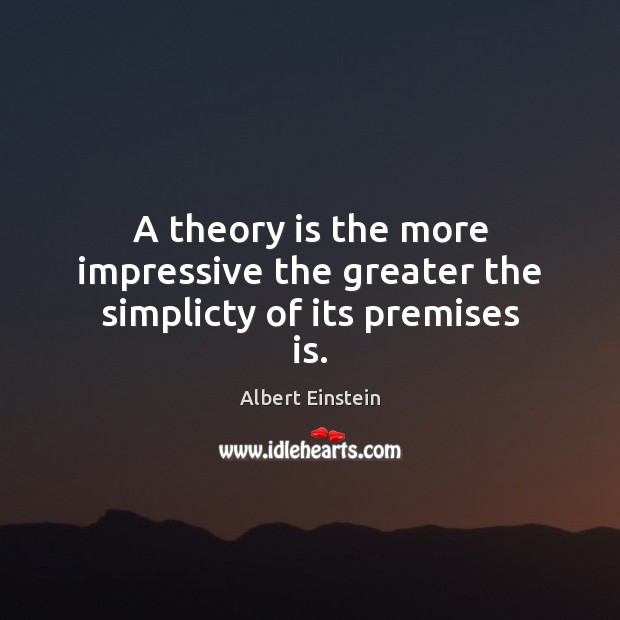 A theory is the more impressive the greater the simplicty of its premises is. Image