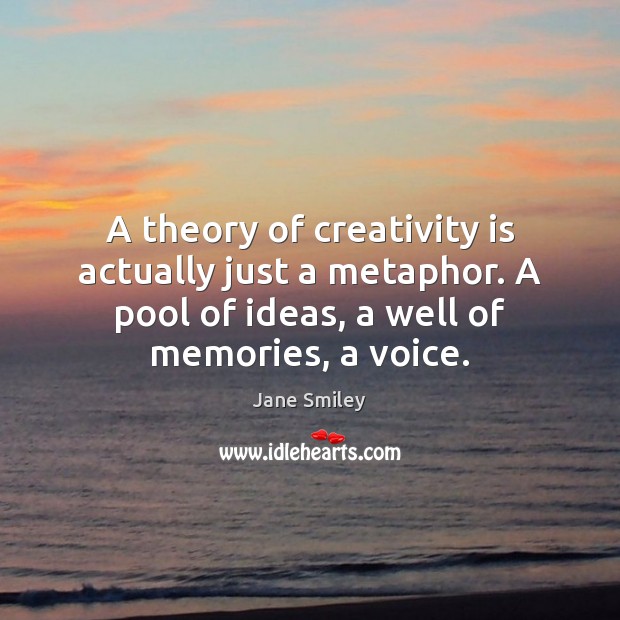 A theory of creativity is actually just a metaphor. A pool of Image