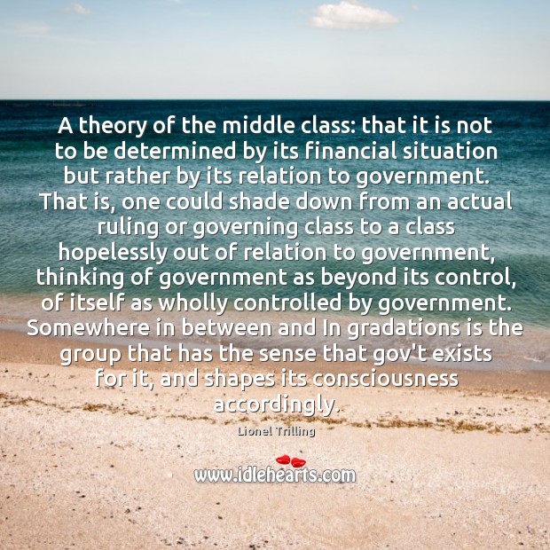 A theory of the middle class: that it is not to be Image
