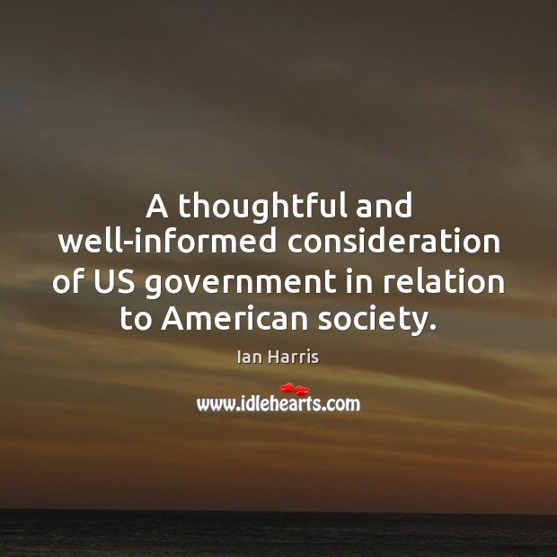 A thoughtful and well-informed consideration of US government in relation to American Image