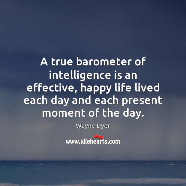 A true barometer of intelligence is an effective, happy life lived each Intelligence Quotes Image