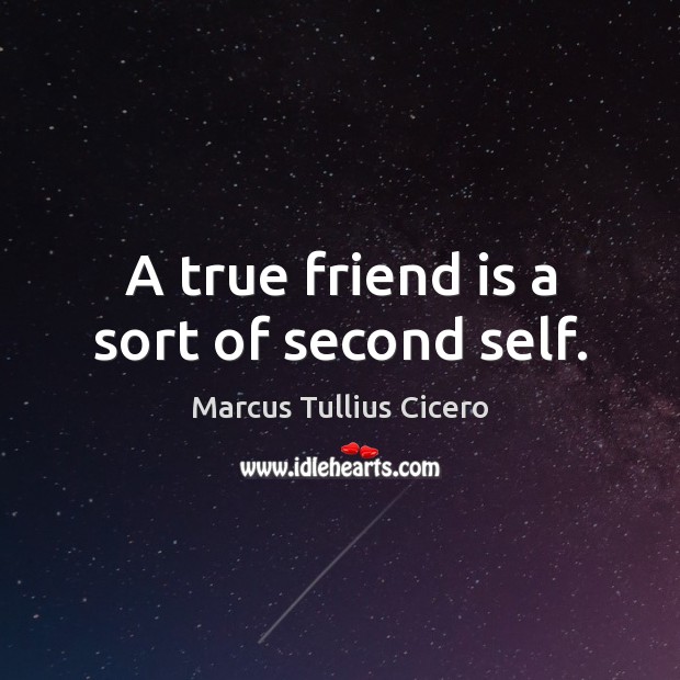 A true friend is a sort of second self. True Friends Quotes Image
