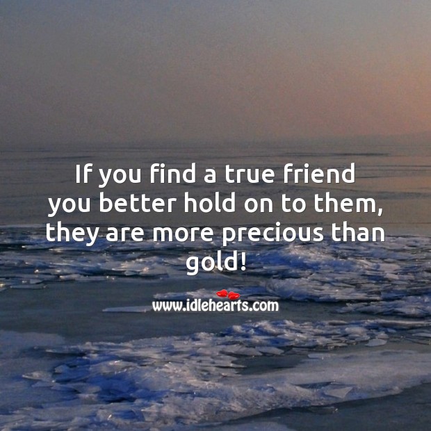 A true friend is more precious than gold! True Friends Quotes Image