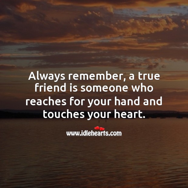 A true friend is one who touches your heart True Friends Quotes Image