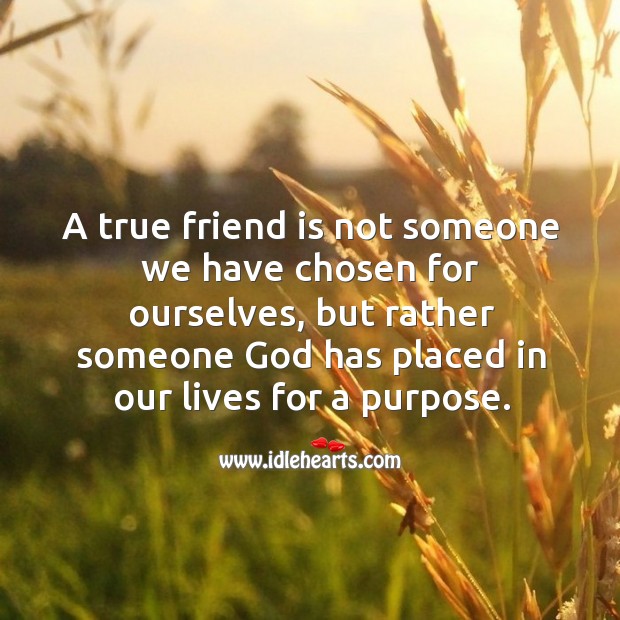 A true friend is not someone we have chosen for ourselves Image