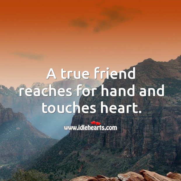 A true friend reaches for hand and touches heart. Image