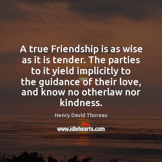 A true Friendship is as wise as it is tender. The parties Wise Quotes Image