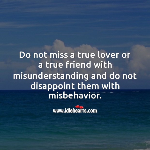 A true lover or a true friend Misunderstanding Quotes Image