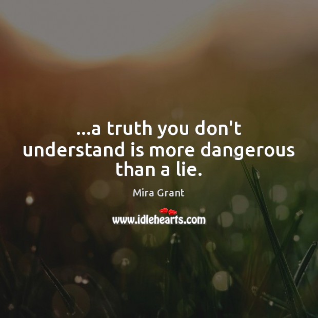…a truth you don’t understand is more dangerous than a lie. Lie Quotes Image