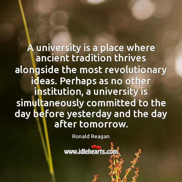 A university is a place where ancient tradition thrives alongside the most 