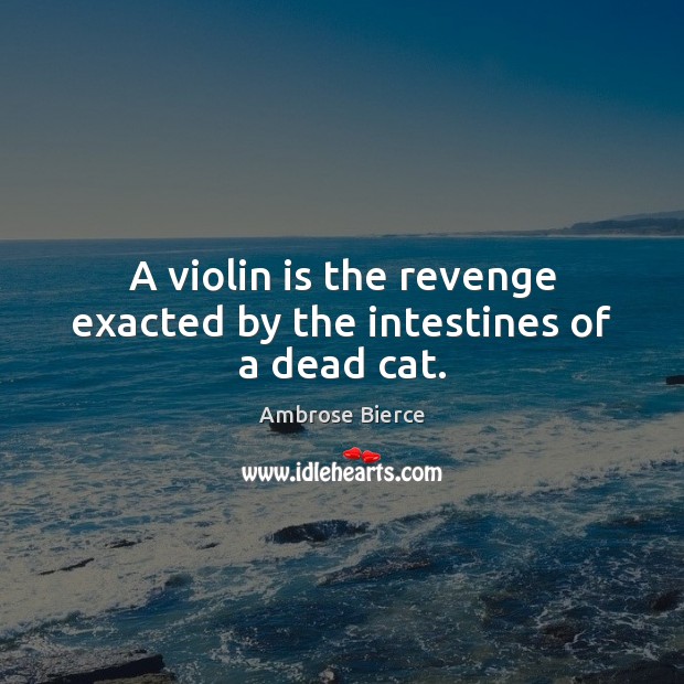 A violin is the revenge exacted by the intestines of a dead cat. Image