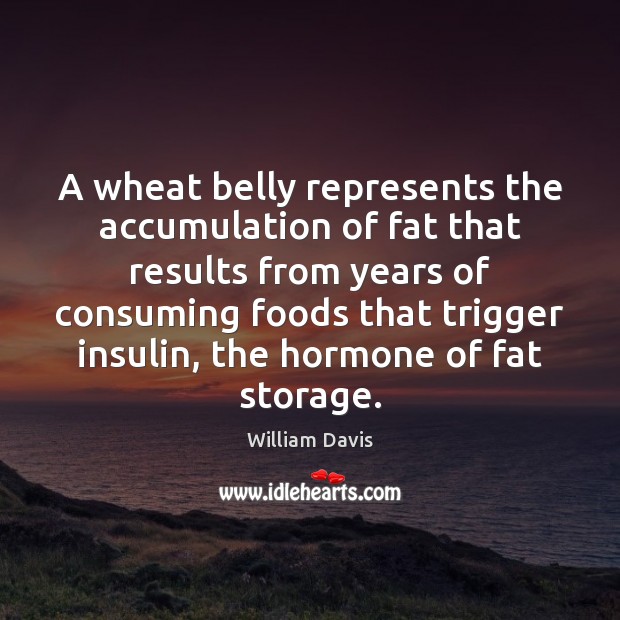 A wheat belly represents the accumulation of fat that results from years William Davis Picture Quote