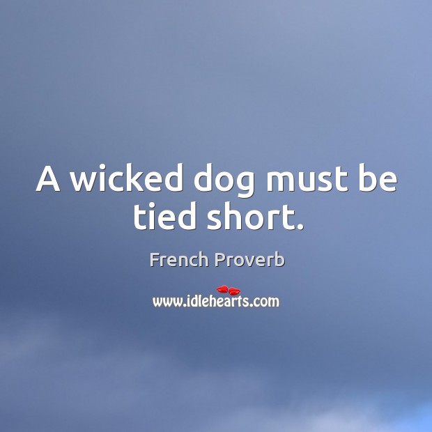 A wicked dog must be tied short. Image