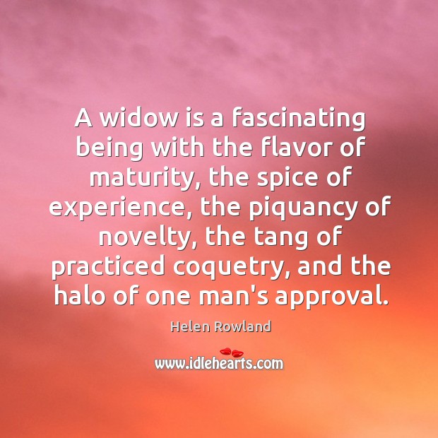 A widow is a fascinating being with the flavor of maturity, the Image