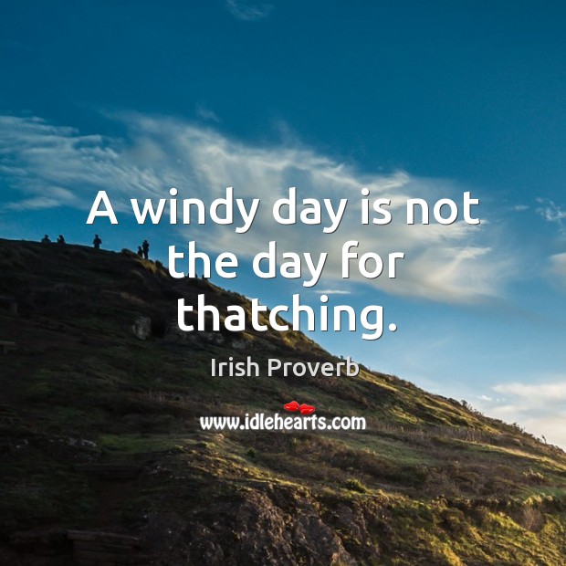 A windy day is not the day for thatching. Image