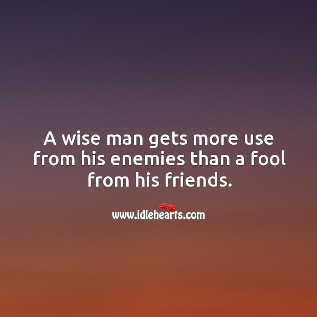 A wise man gets more use from his enemies. Image