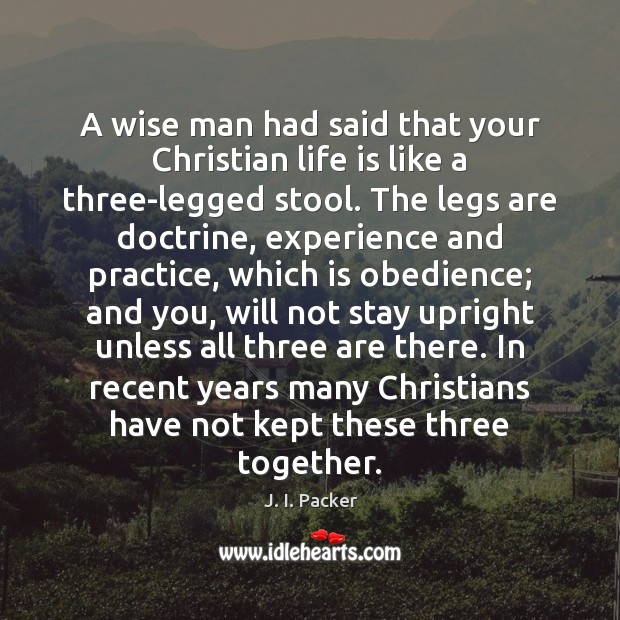 A wise man had said that your Christian life is like a J. I. Packer Picture Quote
