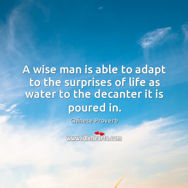 A wise man is able to adapt to the surprises of life Image