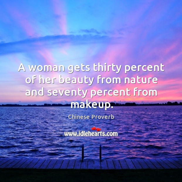 A woman gets her beauty from nature. Chinese Proverbs Image