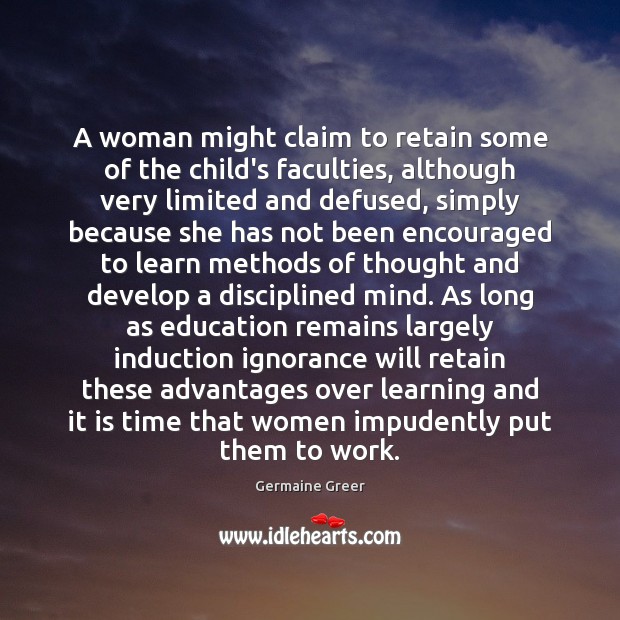 A woman might claim to retain some of the child’s faculties, although Image