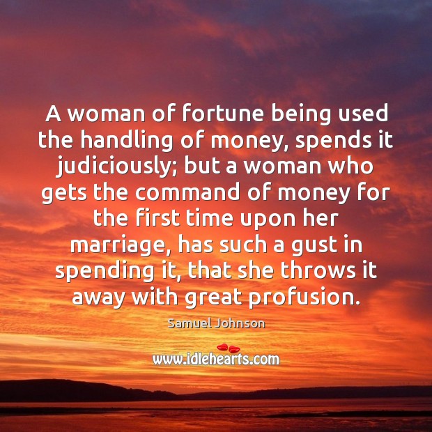 A woman of fortune being used the handling of money, spends it Image