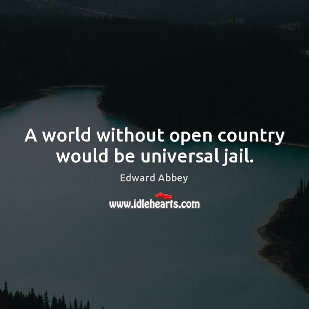 A world without open country would be universal jail. Edward Abbey Picture Quote