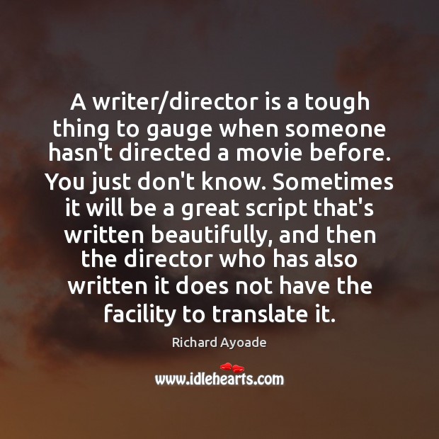 A writer/director is a tough thing to gauge when someone hasn’t Image