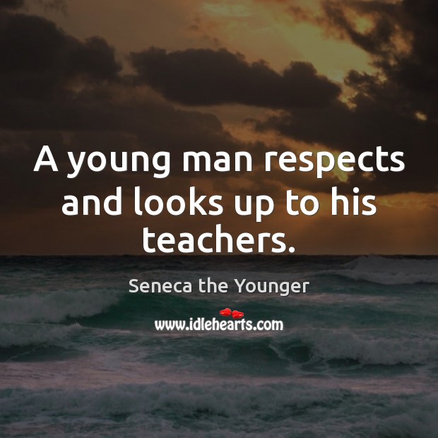 A young man respects and looks up to his teachers. Image