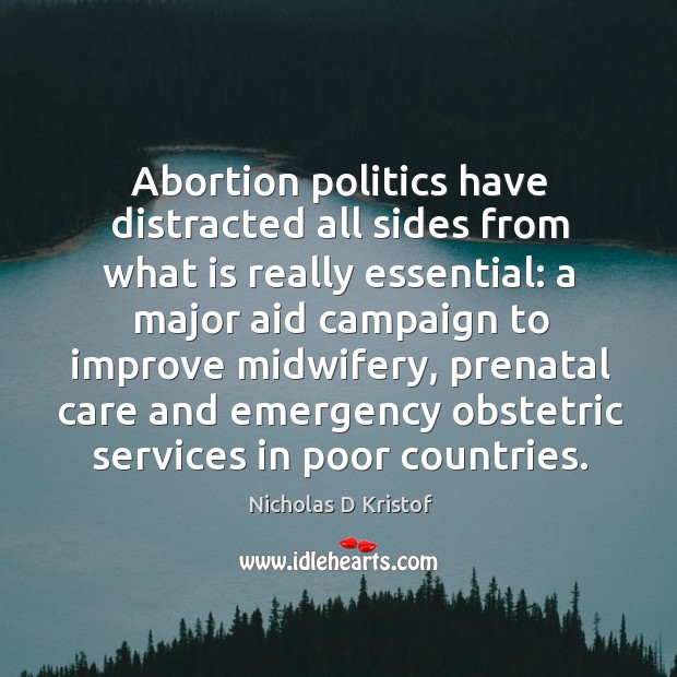 Abortion politics have distracted all sides from what is really essential: Nicholas D Kristof Picture Quote