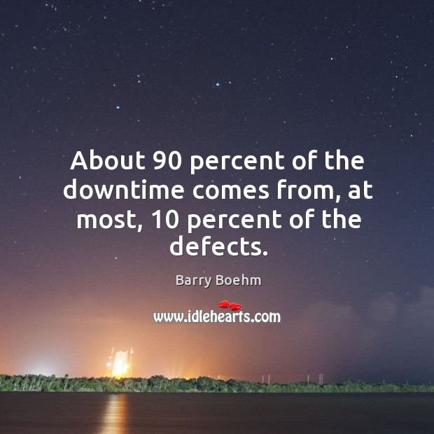 About 90 percent of the downtime comes from, at most, 10 percent of the defects. Barry Boehm Picture Quote
