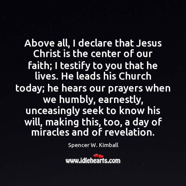 Above all, I declare that Jesus Christ is the center of our Image