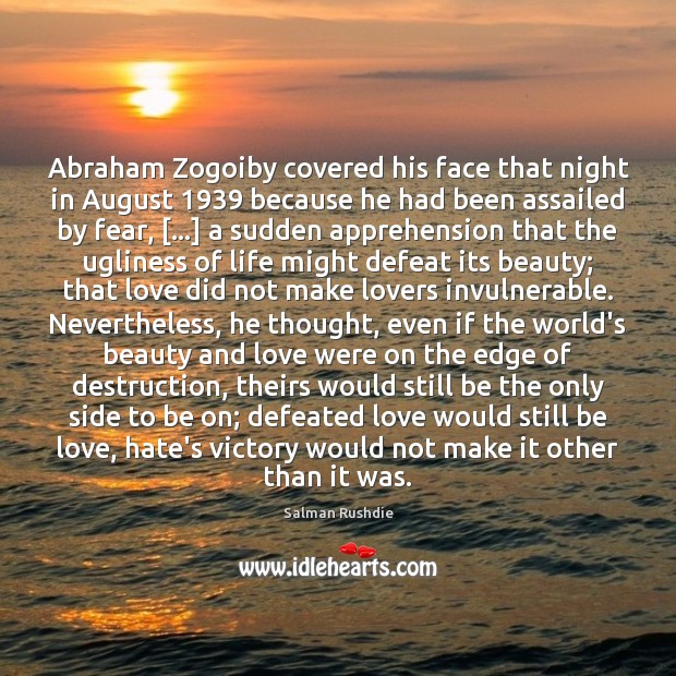 Abraham Zogoiby covered his face that night in August 1939 because he had Image