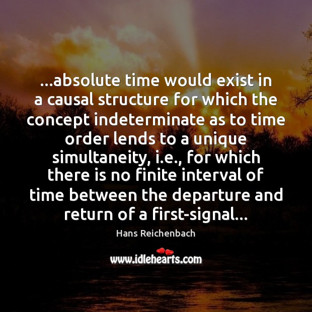 …absolute time would exist in a causal structure for which the concept Image