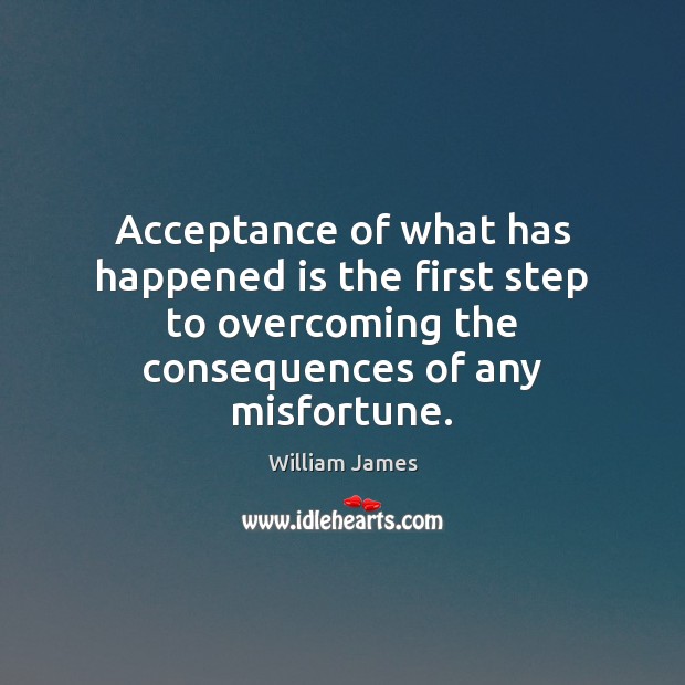 Acceptance of what has happened is the first step to overcoming the Image