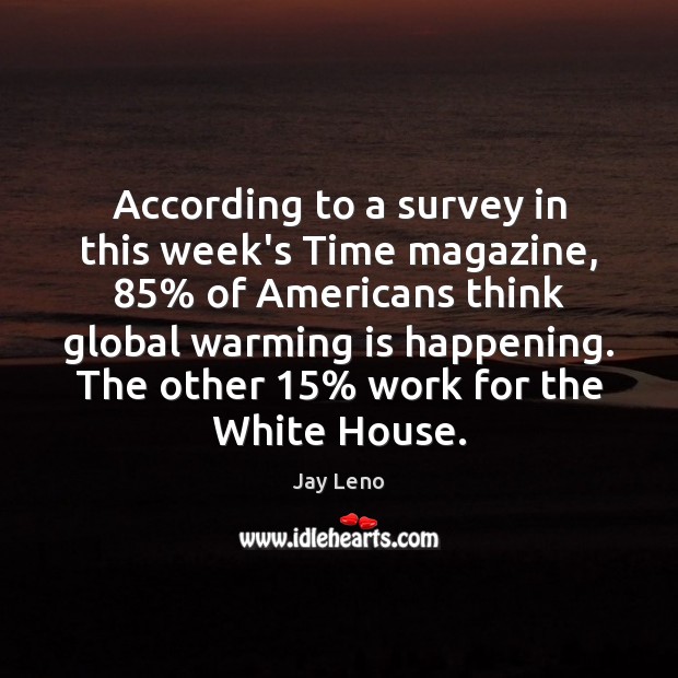 According to a survey in this week’s Time magazine, 85% of Americans think Image