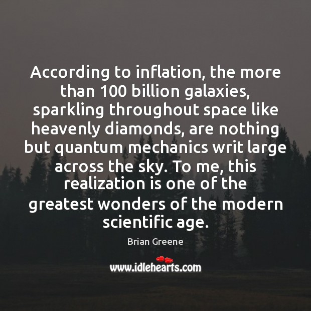 According to inflation, the more than 100 billion galaxies, sparkling throughout space like Brian Greene Picture Quote