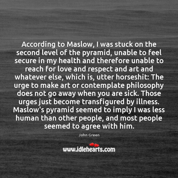 According to Maslow, I was stuck on the second level of the Image