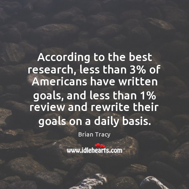 According to the best research, less than 3% of Americans have written goals, Image
