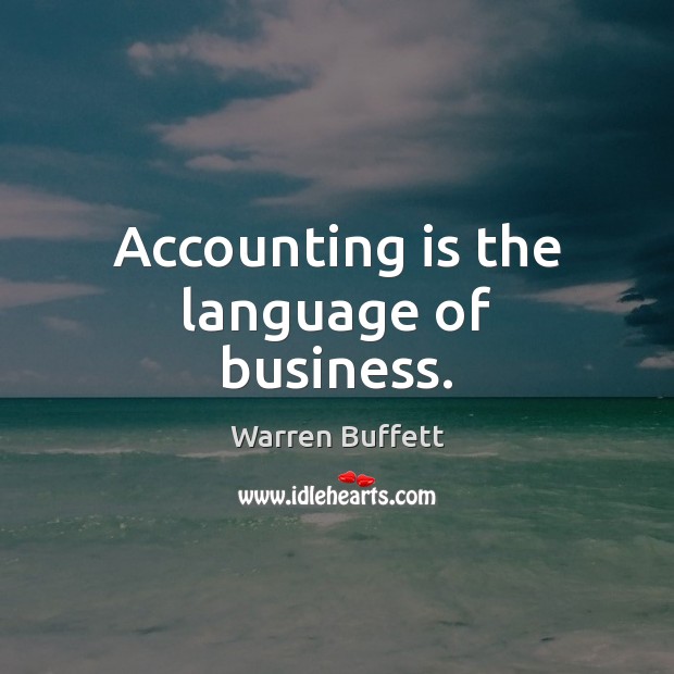 Accounting is the language of business. Image