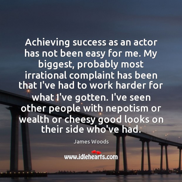 Achieving success as an actor has not been easy for me. My Image