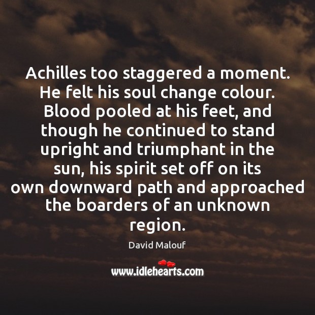 Achilles too staggered a moment. He felt his soul change colour. Blood Image