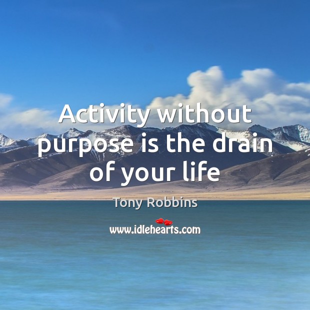 Activity without purpose is the drain of your life Image