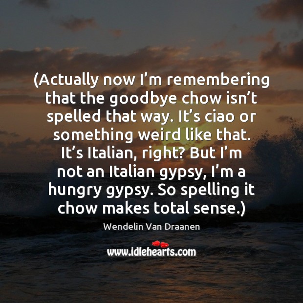 (Actually now I’m remembering that the goodbye chow isn’t spelled Goodbye Quotes Image